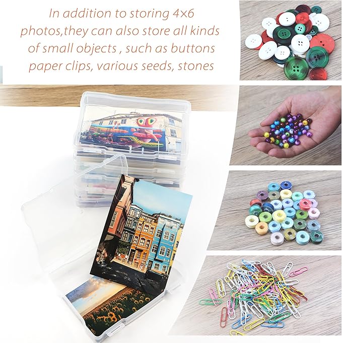Find Scrapblooms 5×7 Photo Storage Box,Plastic photo keeper With 6 inner 5×7inch photo cases,Card Organzier Craft Storage box for pictures,stamps,seeds (Clear)