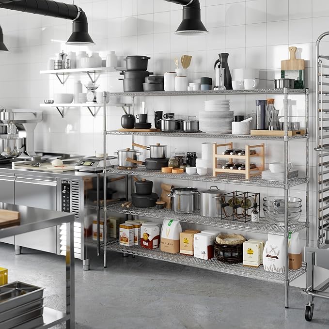 Regal Altair 18" Deep x 72" Wide x 64" Height Wire Shelving Kit | 5-Tier | NSF Commercial Storage Rack Unit