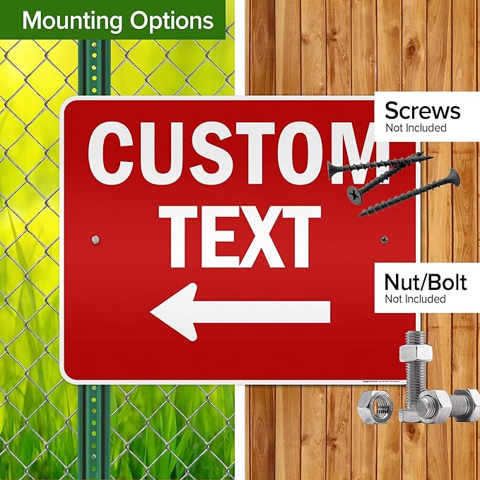 Custom Arrow,Custom Directional Sign, Left Arrow,24x30 Inches, 3M EGP Reflective, Rust Free .080 Aluminum, Fade Resistant, Made in USA by My Sign Center