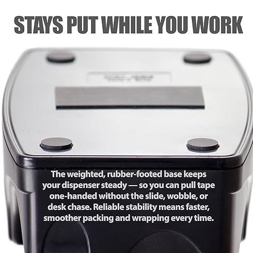 Officemate Recycled 2-in-1 Heavy Duty Tape Dispenser, 1" and 3" Cores, Black (96690)