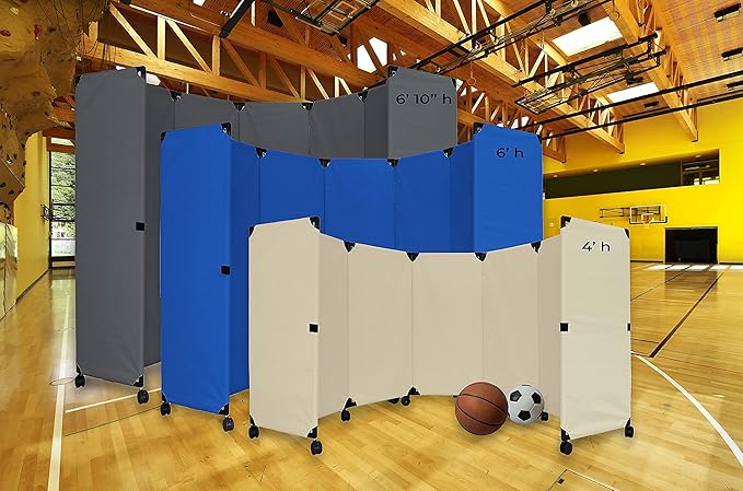 Versare MP10H Portable Folding Wall Partition | Economical 5 Panel Design | Portable Room Divider On Wheels | Adjustable, Freestanding Setup | Multiple Widths
