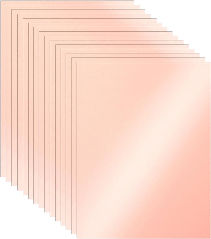 100 Sheets Pink Shimmer Cardstock 8.5 x 11 Scrapbooking Paper, 92lb Heavyweight Glossy Paper Card Stock for DIY Making Cards, Wedding, Greeting Cards, Invitations, Party Decorations