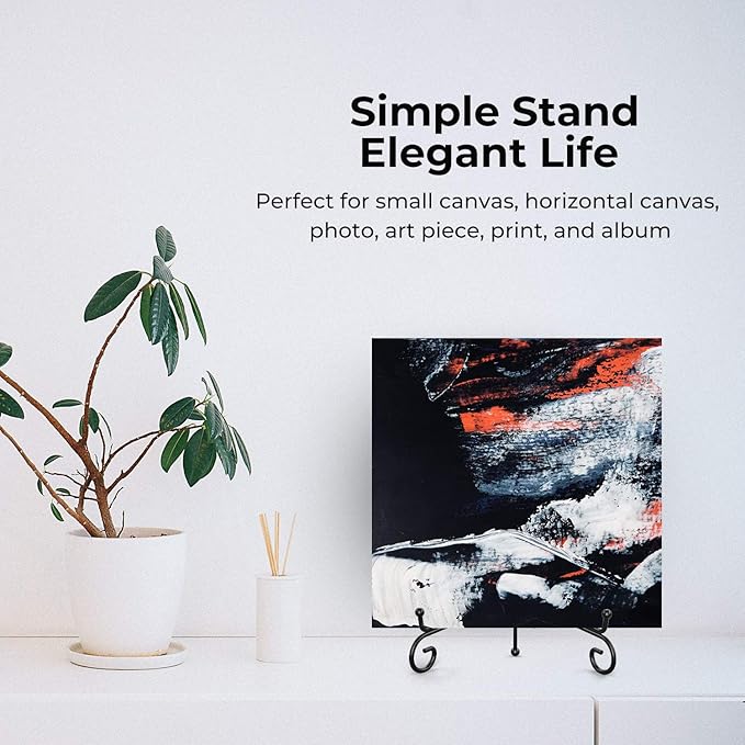 TR-LIFE 4 Pack Plate Stands for Display - 8 Inch Plate Holder Display Stand + Metal Easel Stand for Picture Frame, Decorative Plates, Book, Photo, Collectibles (4 Pack)