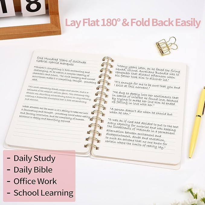 Spiral Notebook-5.75" x 8.125" College Ruled Journal with Inner Pockets and 160 Pages,PU Leather Cover Business Journal, Twin-Wire Binding Notebook Perfect for Office & Home School Supplies 3 pack Grey