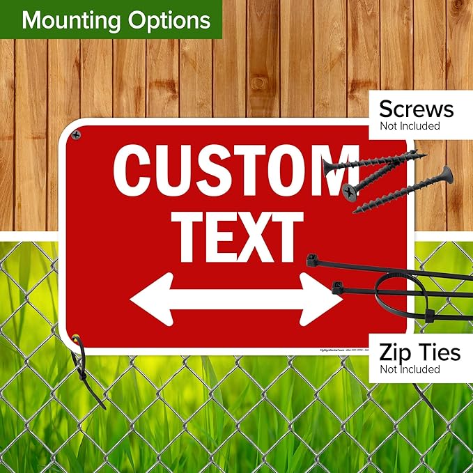 Custom Arrow,Custom Directional Sign, Two way Arrow,12x18 Inches, 55 mil thick HDPE (high density polyethylene) Made in USA by My Sign Center
