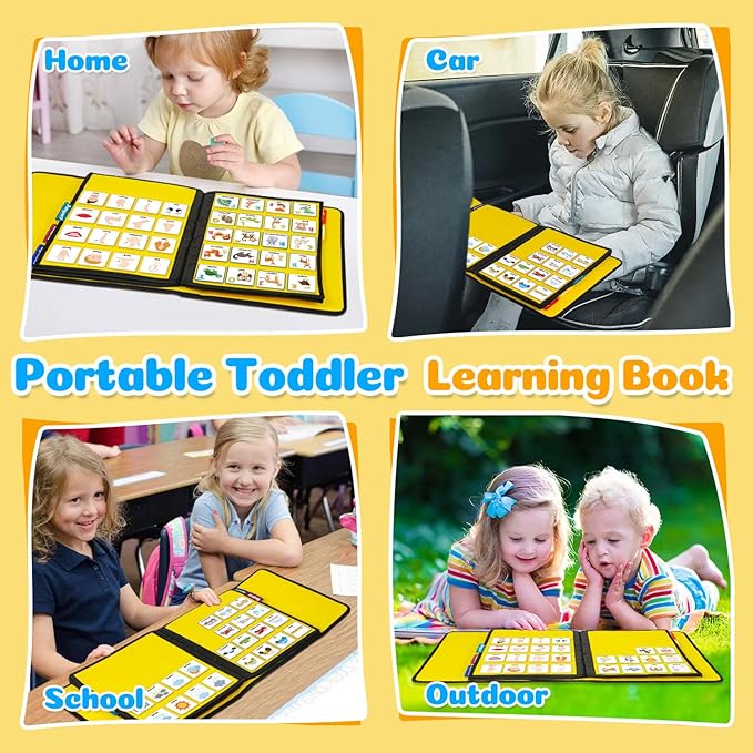 Boczif Visual Communication Book, Nonverbal Communication Board, Autism Language Vocabulary Learning Materials, Speech Articulation Therapy Cue Cards for Kids, Toddler Behavior Book for Home School