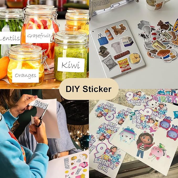 BESTEASY Sticker Paper 8.5" x 11" Full Sheet Label Stickers for Laser & Inkjet Printers, Self-Adhesive Paper Shipping Labels (1-up 1000 Labels)