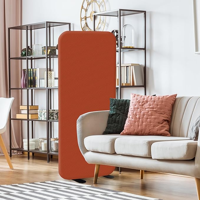 DECOLAB Standing Room Divider, Portable Privacy Wall Partition for Studio Apartment, Living Room, Bedroom, Workspace, Scratch Resistance, 29”x65”, Sunrise