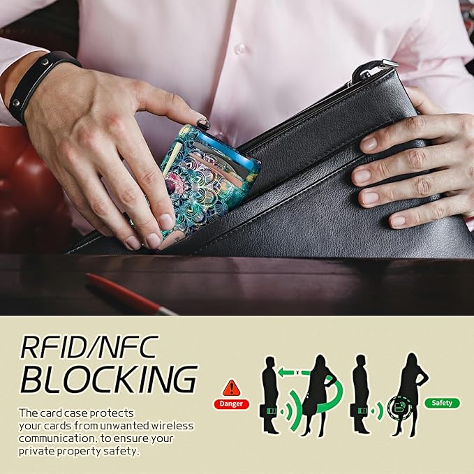 BWEGRHE Small Travel Wallets, Art Mandalas Slim Minimalist Front Pocket Wallet with Wristlet, RFID Blocking PU Leather Credit Card Holder with ID Window Change Purse for Men Women