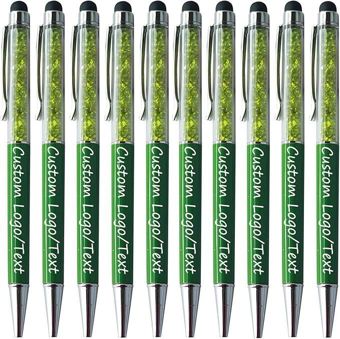 Yucold Customized Pens with Name/Logo - Touch Screen Stylus Ballpoint Pen, Perfect for Weddings, Business & Personalized Gifts (Military Green,150)
