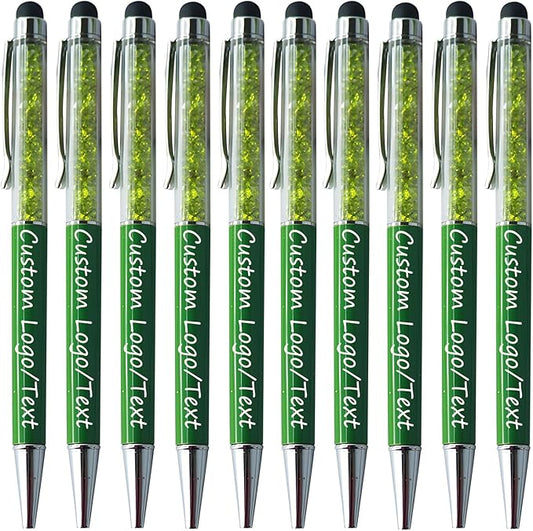 Yucold Customized Pens with Name/Logo - Touch Screen Stylus Ballpoint Pen, Perfect for Weddings, Business & Personalized Gifts (Military Green,20)