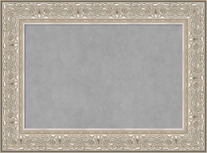 Amanti Art Silver Framed Magnetic Board 23x31 Medium Vision Board for use with Magnets, 100% Metal Sheet to Display Items as Office Decor or for Home Organization in mudroom, Kitchen or Kids Room