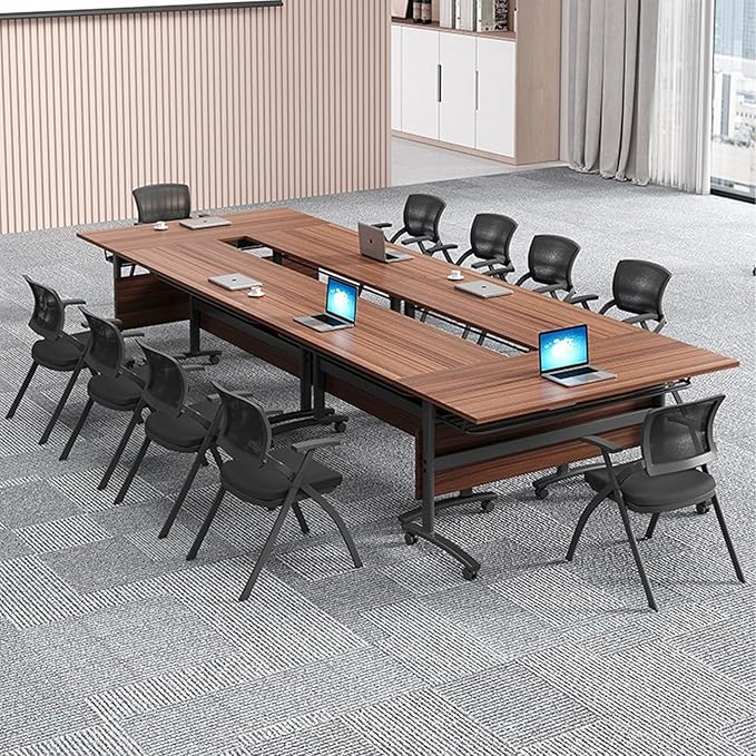czxhaery Conference Room Table,Flip Top Conference Table The Folding Conference Table with Silent Wheels is Convenient and Fast,Mobile Training Table (4pack 160 * 60 * 75)
