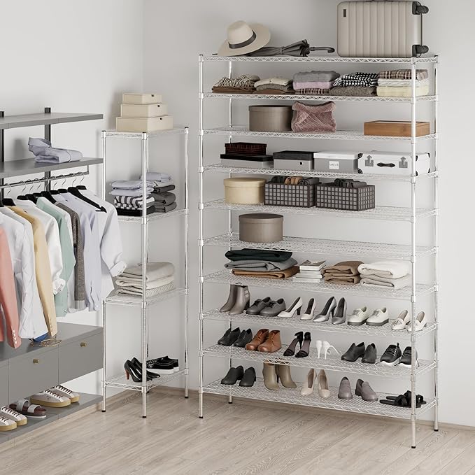Regal Altair 18" Deep x 60" Wide x 96" Height Wire Shelving Kit | 10-Tier | NSF Commercial Storage Rack Unit
