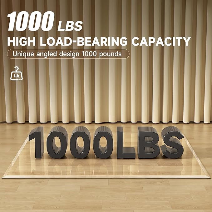 [Tempered Glass] 50“ x 44” Beveled Edge Glass Chair Mat with Polished Edge Clear Office Chair Mat, Glides Smoothly, Suitable for Carpet or Hardwood Floors