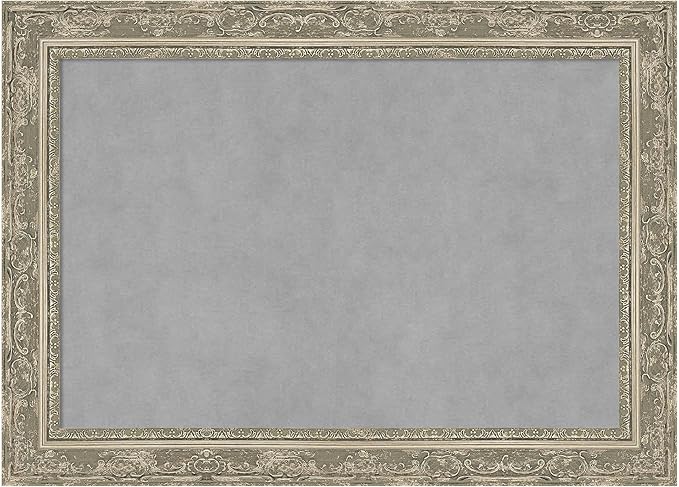 Amanti Art Silver Framed Magnetic Board 20x28 Medium Vision Board for use with Magnets, 100% Metal Sheet to Display Items as Office Decor or for Home Organization in mudroom, Kitchen or Kids Room