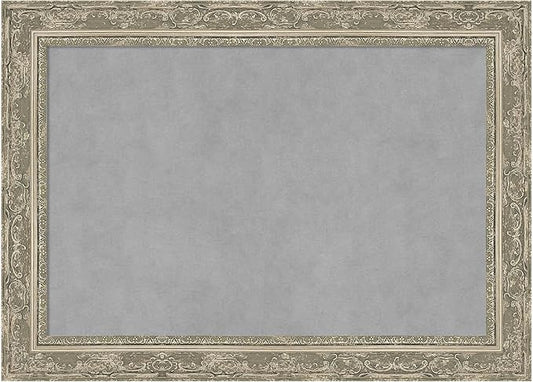 Amanti Art Silver Framed Magnetic Board 20x28 Medium Vision Board for use with Magnets, 100% Metal Sheet to Display Items as Office Decor or for Home Organization in mudroom, Kitchen or Kids Room