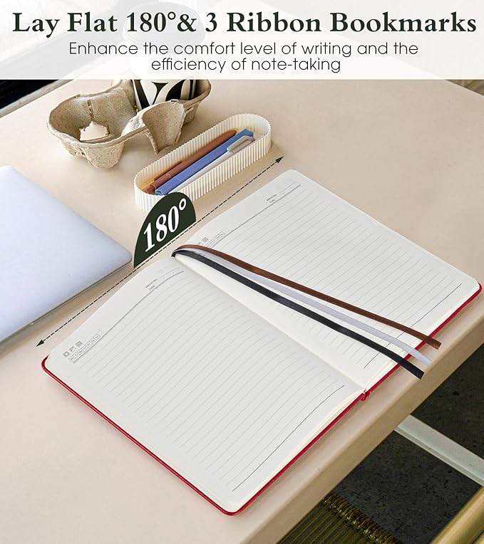 PAIBAS Lined Journal Notebook for Women Men, 160 Pages, A5 Hardcover Vintage Leather Journaling Notebooks for Work, School, Note Taking, Travel, Bible Study,Daily Diary for Writing 5.8"x8.5"(Burgundy)