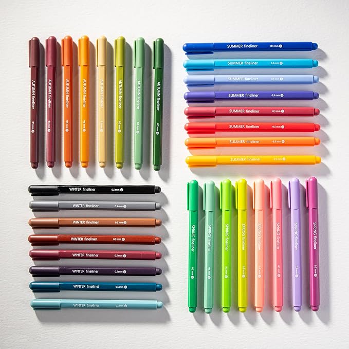 DIVERSEBEE Fine Tip Pens, 8 Bible Pens No Bleed Through, Assorted Colors, 0.5mm Fine Point Fineliner Markers for Journaling, Bible Study Journaling Supplies and Accessories (Autumn)