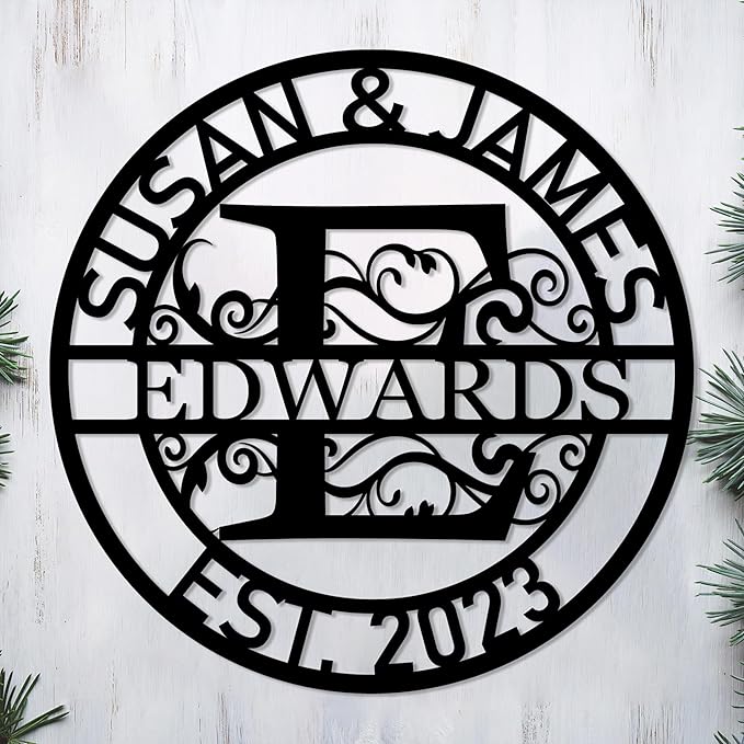 Personalized Metal Name Signs, Split Letter Monogram Wall Decor, Custom Last Name Sign, Family Name Sign for Outdoor, Personalized Wedding Gift, Garden Decor, Metal Wall Art, Housewarming Gift