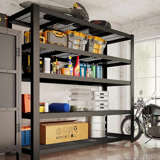 ZEUKMXOO Heavy Duty Garage Shelving,5-Tier Storage Shelves(84" Hx24 Dx55 W),3050LBS Capacity Industrial Shelving Units and Storage,Adjustable Shelving Unit for Garage,Warehouse,Basement