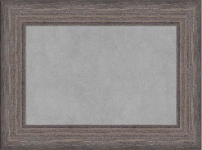 Amanti Art Grey Framed Magnetic Board 17x23 Small Vision Board for use with Magnets, 100% Metal Sheet to Display Items as Office Decor or for Home Organization in mudroom, Kitchen or Kids Room