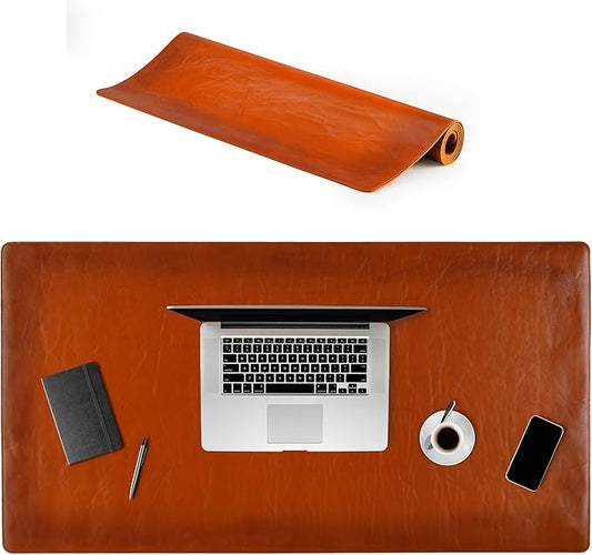 Node Leather Desk Mat - Executive Real Leather Desk Pad - Large (18 3/4" X 35 3/4") | Non-Slip Leather Desk Blotter