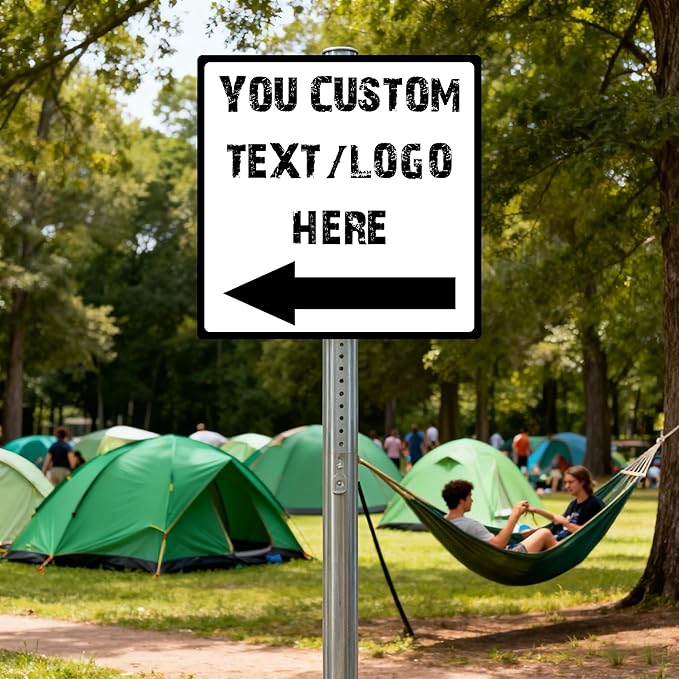 Custom Square Outdoor Signs - 10 * 10 inches - UV-resistant, for parks、 community areas、supermarket