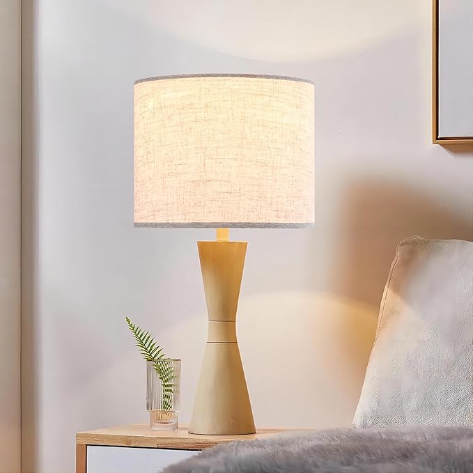 GO&SO Oatmeal Linen Lamp shades Large Drum Linen Lampshade 16" Top x 16" Bottom x 12" High (Spider) Farmhouse Lampshade for Table & Floor Lamp - Lampshades Replacement