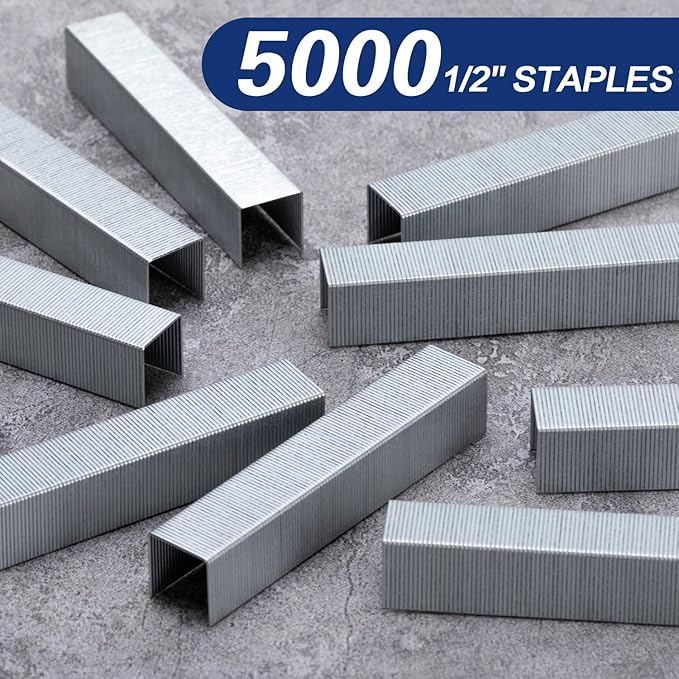 Deli Staples, Premium Heavy Duty Staples for Heavy Duty Staplers, 1/2'' Length, 90 Sheet Capacity, 100/Strip, 5000/Box