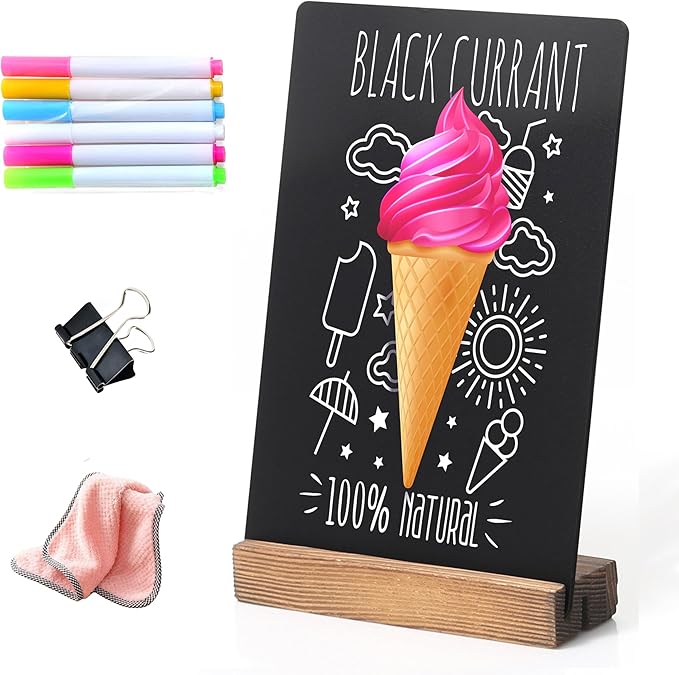 YEEON Chalkboard Sign - 8.7x12 in Decorative Family Message Board with Base