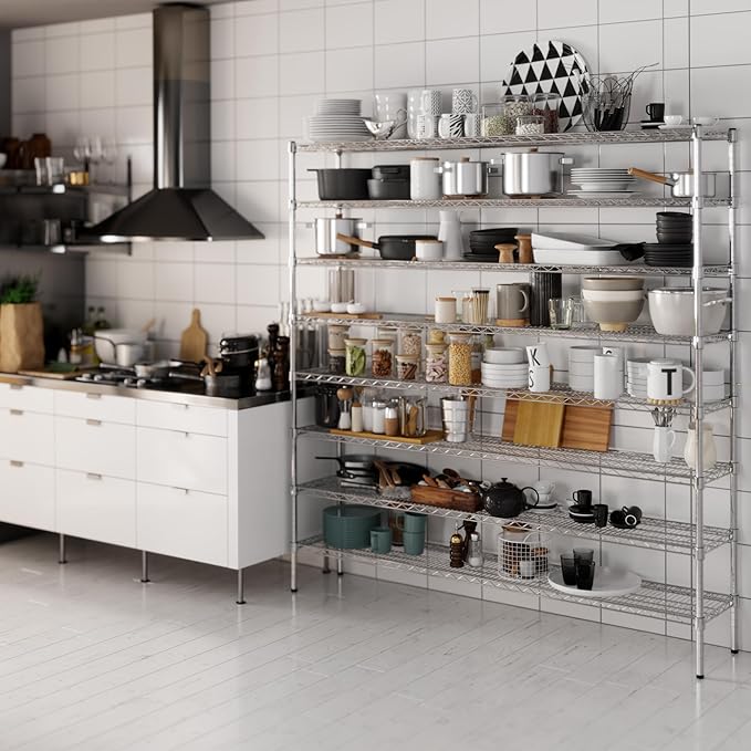 Regal Altair 14" Deep x 72" Wide x 74" Height Wire Shelving Kit | 8-Tier | NSF Commercial Storage Rack Unit