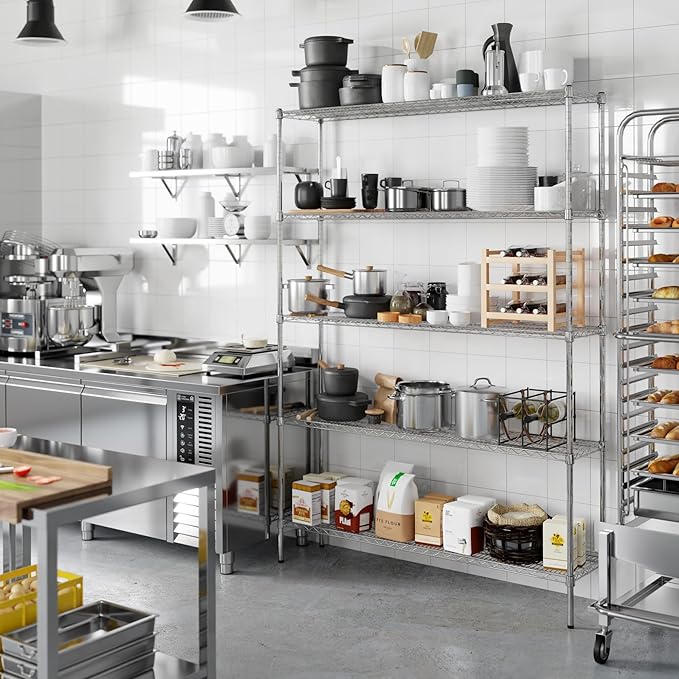Regal Altair 14" Deep x 60" Wide x 86" Height Wire Shelving Kit | 5-Tier | NSF Commercial Storage Rack Unit