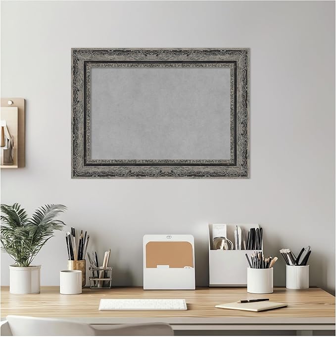 Amanti Art Black Framed Magnetic Board 16x22 Small Vision Board for use with Magnets, 100% Metal Sheet to Display Items as Office Decor or for Home Organization in mudroom, Kitchen or Kids Room