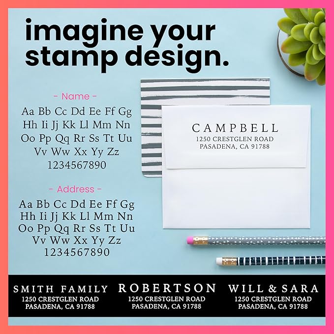 ExcelMark Personalized Return Address Stamp – Custom Self Inking Rubber Stamp (Medium, Simple Classic)