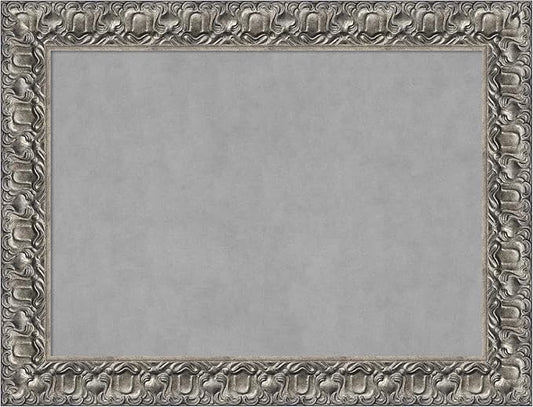Amanti Art Silver Framed Magnetic Board 26x34 Medium Vision Board for use with Magnets, 100% Metal Sheet to Display Items as Office Decor or for Home Organization in mudroom, Kitchen or Kids Room