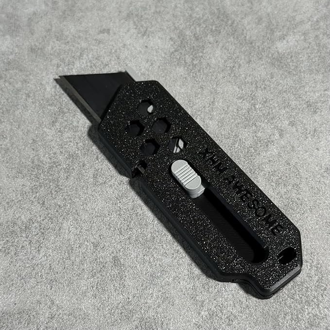 XHM Awesome Small Box Cutter Retractable Blade Ultility Knife, For Artwork, Cardboard Cutting, Package/Letter Opening, Home, Office & EDC Use, Pack of 3 (BLACK)