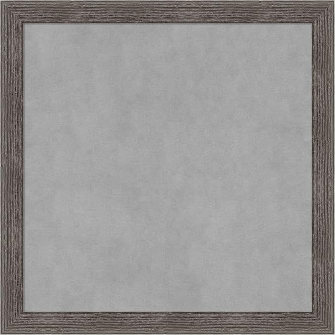 Amanti Art Grey Framed Magnetic Board 23x23 Medium Vision Board for use with Magnets, 100% Metal Sheet to Display Items as Office Decor or for Home Organization in mudroom, Kitchen or Kids Room