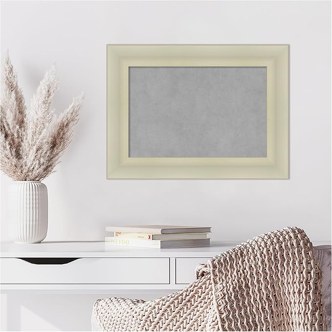Amanti Art Silver Framed Magnetic Board 17x23 Small Vision Board for use with Magnets, 100% Metal Sheet to Display Items as Office Decor or for Home Organization in mudroom, Kitchen or Kids Room