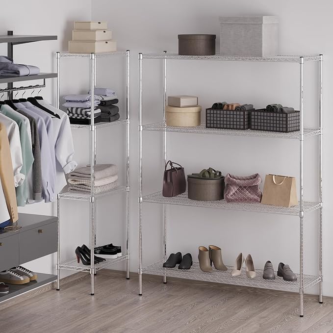 Regal Altair Wire Shelving Kit | NSF Commercial Storage Rack Unit (4-Tier | 74" Height, 18" Deep x 54" Wide)