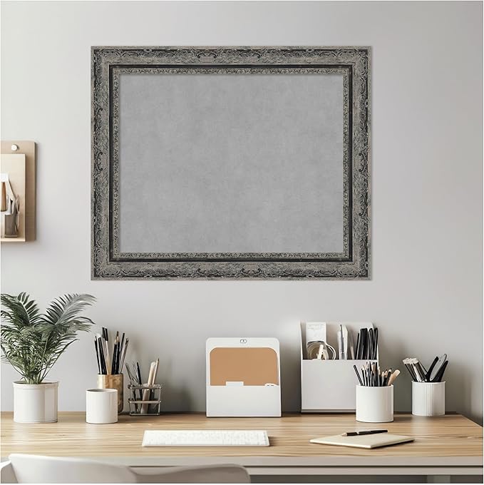 Amanti Art Black Framed Magnetic Board 20x24 Small Vision Board for use with Magnets, 100% Metal Sheet to Display Items as Office Decor or for Home Organization in mudroom, Kitchen or Kids Room