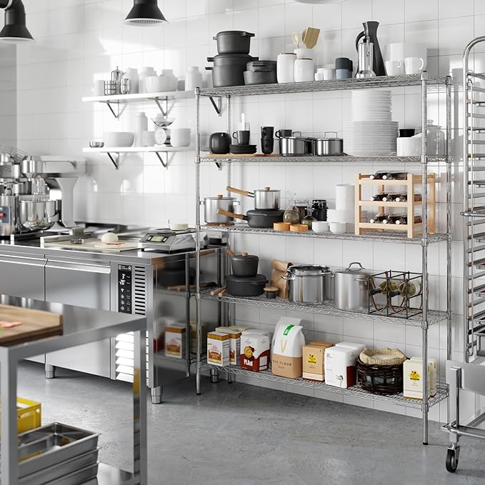 Regal Altair 14" Deep x 60" Wide x 74" Height Wire Shelving Kit | 5-Tier | NSF Commercial Storage Rack Unit