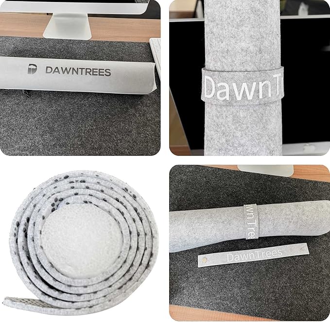 DAWNTREES Felt Desk Pad,Large Keyboard Mat,Wool Desk Mat,Extra Large Felt Mouse Pad for Computers,Laptops, Offices and Homes. (Light Gray)