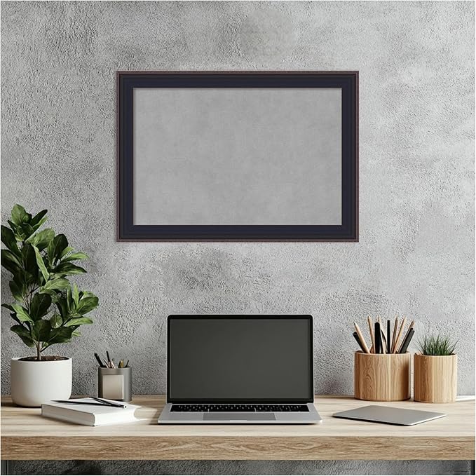 Amanti Art Black Framed Magnetic Board 15x21 Small Vision Board for use with Magnets, 100% Metal Sheet to Display Items as Office Decor or for Home Organization in mudroom, Kitchen or Kids Room