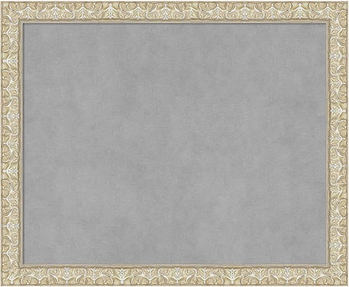 Amanti Art Silver Framed Magnetic Board 18x22 Small Vision Board for use with Magnets, 100% Metal Sheet to Display Items as Office Decor or for Home Organization in mudroom, Kitchen or Kids Room