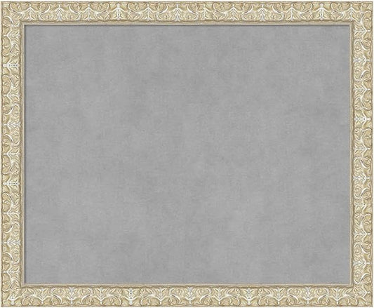 Amanti Art Silver Framed Magnetic Board 18x22 Small Vision Board for use with Magnets, 100% Metal Sheet to Display Items as Office Decor or for Home Organization in mudroom, Kitchen or Kids Room