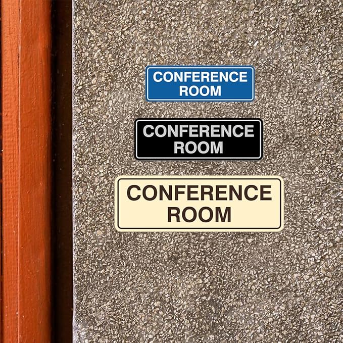 Standard Conference Room Sign - White - Medium 10 Pack