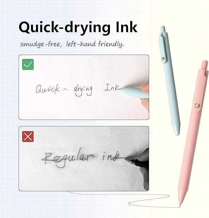 CRYLLIS Gel Pens,12 Pcs Black Ink Pens,Smooth Writing Nursing,Fine Point (0.5mm),Office Supplies Pack,Quicky Dry,Cute Pen For Teen Girls, Desk Accessories For Women,Valentines Party Favors
