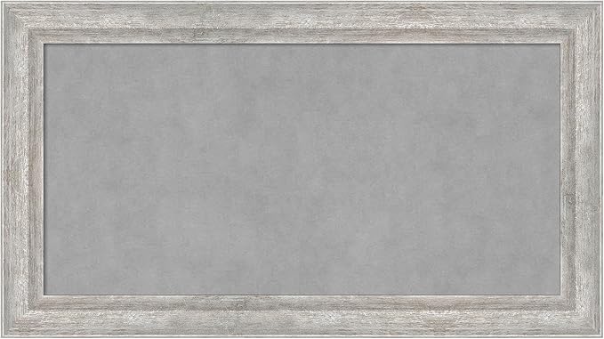 Amanti Art Silver Framed Magnetic Board 15x27 Small Vision Board for use with Magnets, 100% Metal Sheet to Display Items as Office Decor or for Home Organization in mudroom, Kitchen or Kids Room