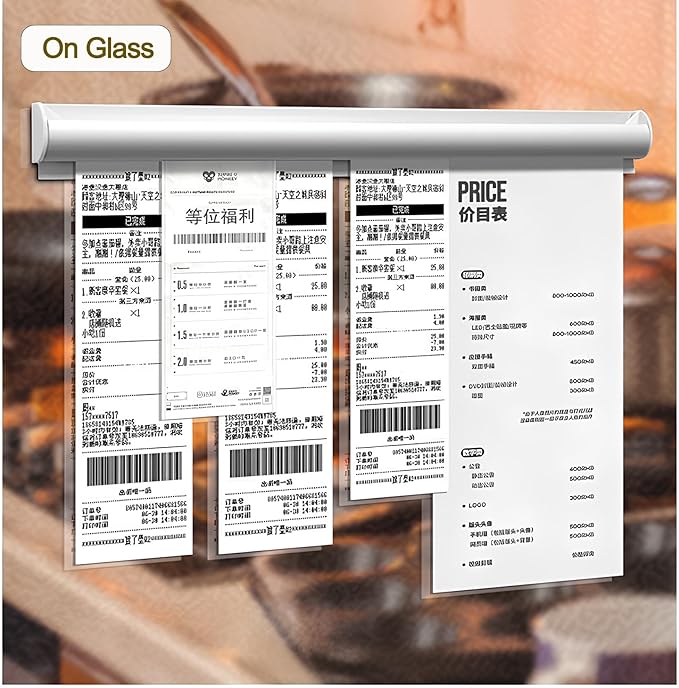 2 Pack Ticket Holders Receipt Holder for Restaurant, No Drill Restaurant Order Ticket Holders for Kitchen Office Walls Refrigerator Home Pubs Bars Cafes(16 Inch, Sliiver, 2p)